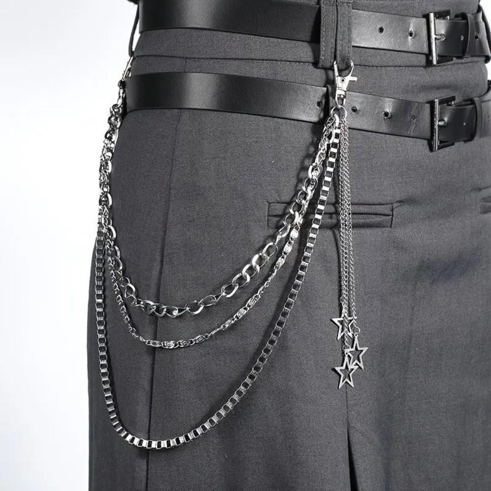 Irregular Punk Street Keychains Chain Y2K Biker Pants Chain Pearl Waist Chain Clothing Accessories