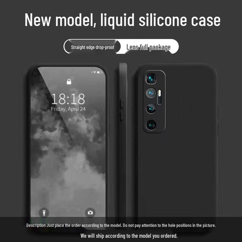 Solid Color Liquid Silicone Case for Xiaomi 10 Ultra - Full Coverage Drop Protection, Soft Shell, Straight Edge Design.