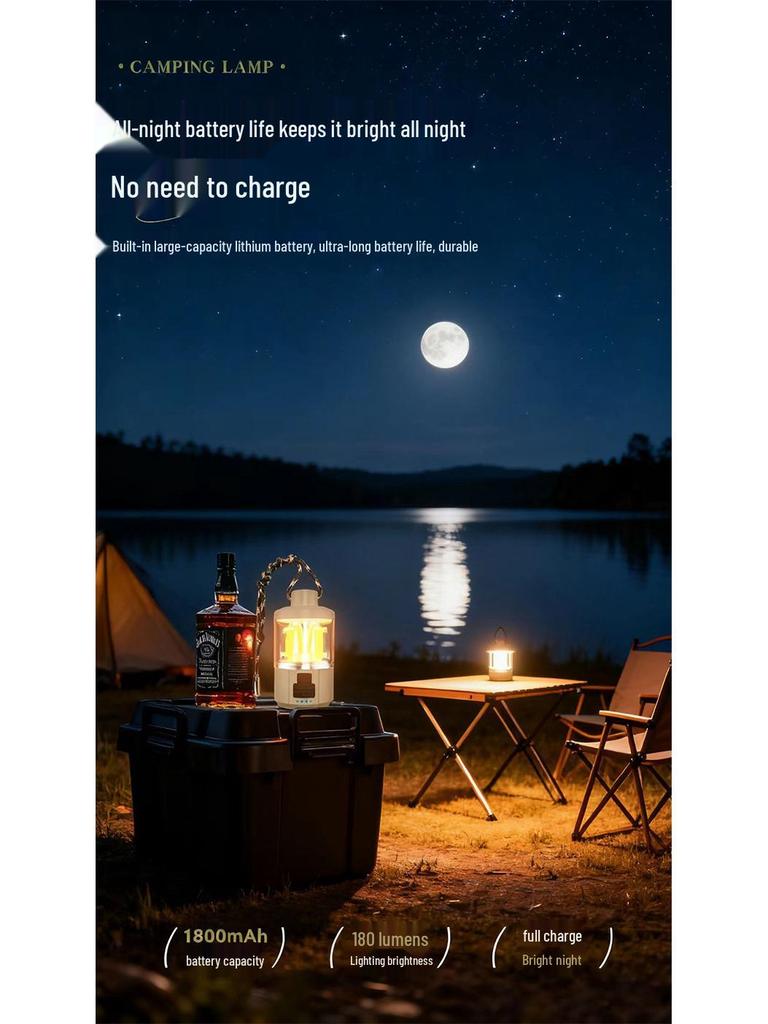 Rechargeable LED Camping Light with Adjustable Three-Color Modes and Long Battery Life.