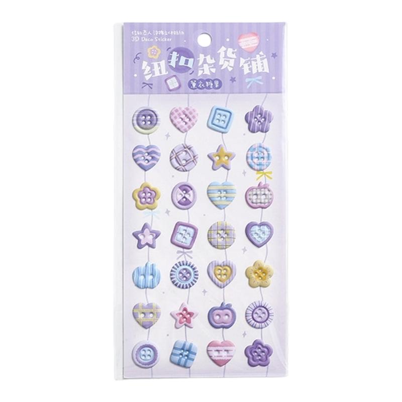 

Button Foam Sticker Scrapbooking Decorative Supplies for Notebook Journal Phone Water Bottle Children Reward Sticker