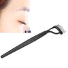 Eyelash Comb Folding Reusable Stainless Steel Eyelash Separator with Cover Cosmetic Tool Black