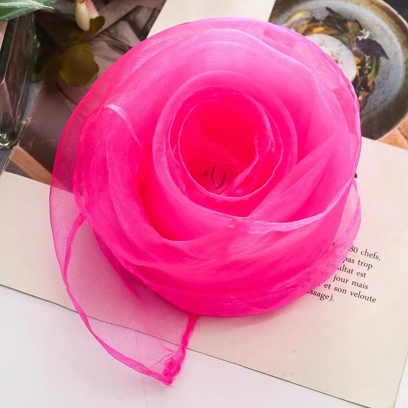 60X60cm Colorful Girl Gymnastics Square Scarf Movement Rhythm Band Scarves
