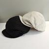 Newsboy Hat Female Niche Designer Striped Pleated Beret Spring And Summer Face Small Retro Sunshade Cap