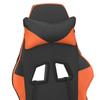 Gaming Chair with Massage Function Black and Orange Faux Leather