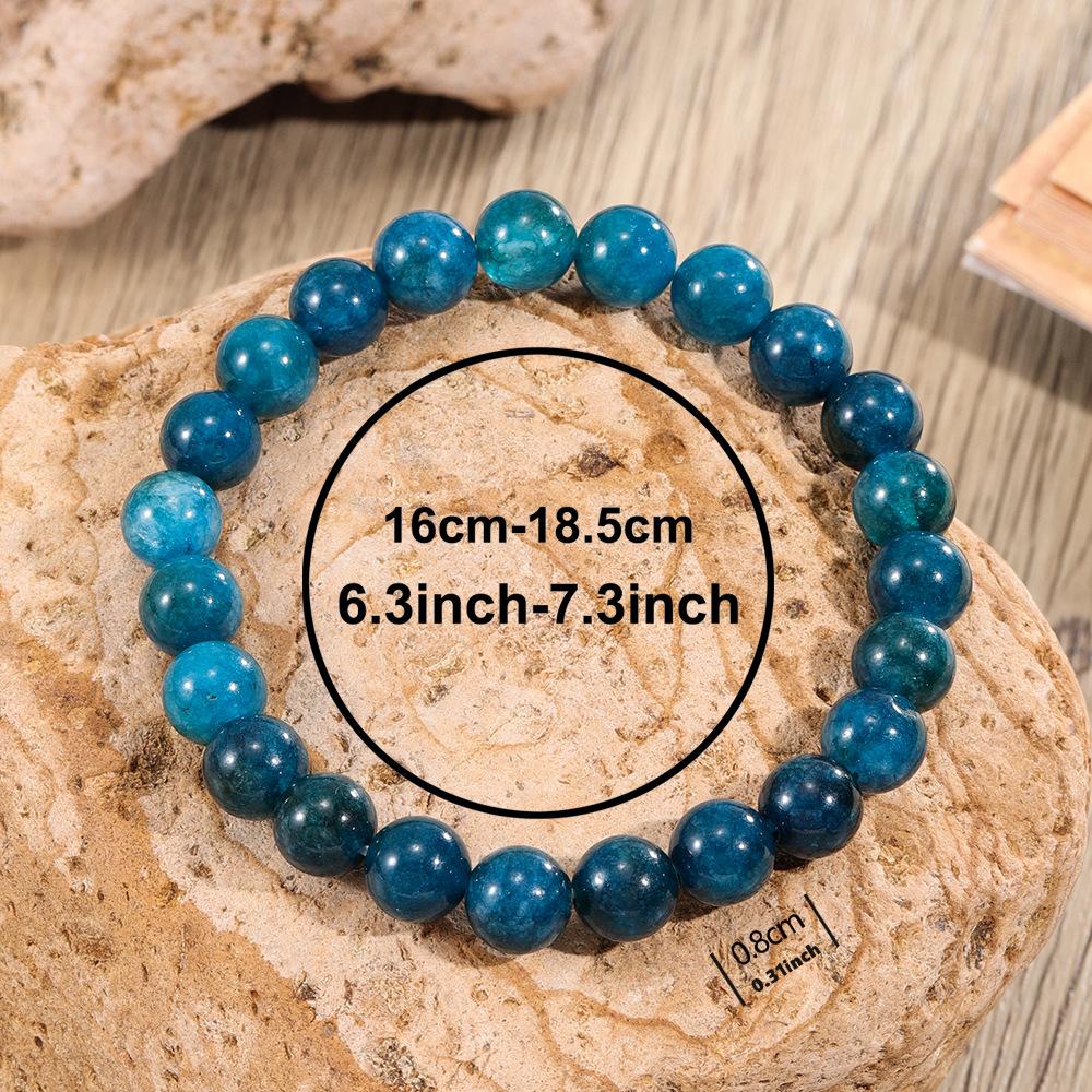 Festive Gifts Blue Apatite Beaded Bracelet Calming Fashion Jewelry For Men And Women Daily Wear Simple Versatile Accessory