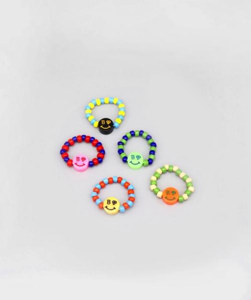 Bonbeau Kitsch Smile Two-Tone Beads Ring 5 Colors
