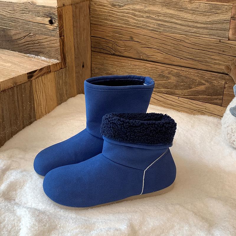 Suede round boots fashion short versatile winter snow boots short boots warm plush