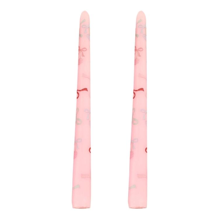 

Heart Print Taper Candle for Home Decors Printed Candle Sticks Unscented Long Candle Sticks for Valentine Day Party