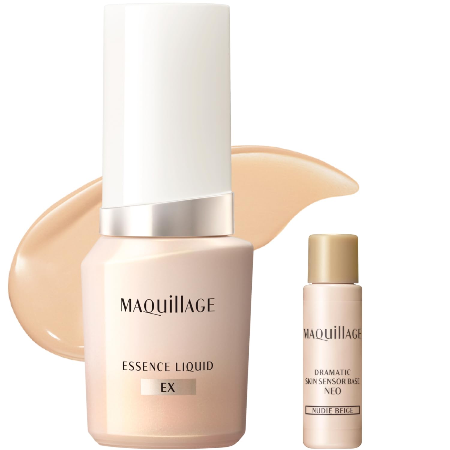 Maquillage Foundation Essence Liquid EX Ochre 10 24mL + Small Makeup Base 5mL SPF50+ Type 2025 Model Pore Coverage Radiance Transparency Beauty Serum