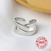 High Quality Fashion BFCLUB Silver Color Geometric Interweave Gold Color Adjustable Rings For Women Wholesale Jewelry