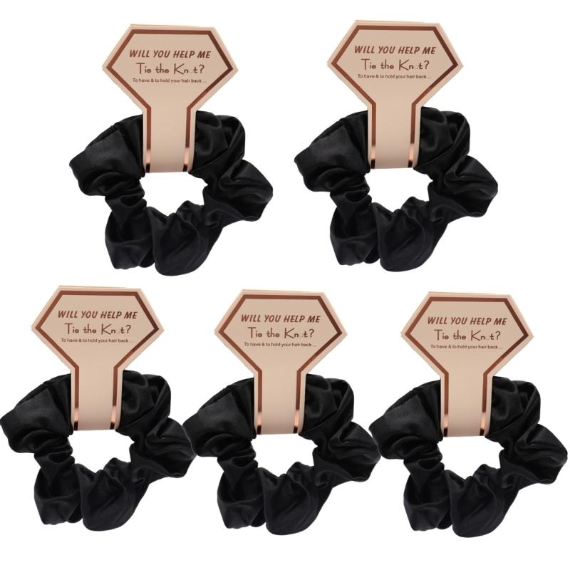 Bridesmaid HairPiece Hair Scrunchies Ponytail Holder Wedding Party Accessories Bridesmaid Scrunchies Proms Gifts 5PCS