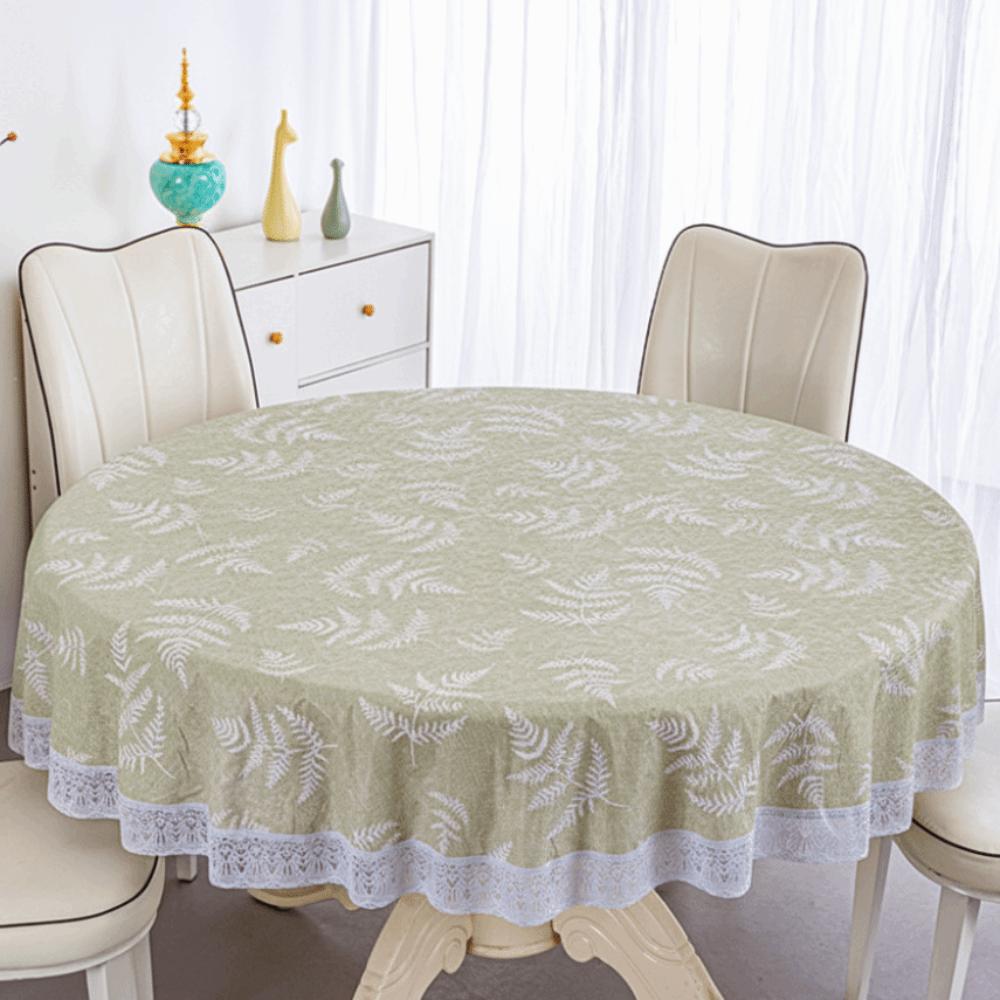 Printed Design PVC Tablecloth Pastoral Style Round Table Cover Waterproof Tablecloth  Hotel Use