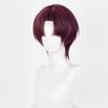 Hayato Suo Cosplay Wig Anime Short Dark Brown Red Heat Resistant Synthetic Hair Halloween Party Wigs + Wig Cap