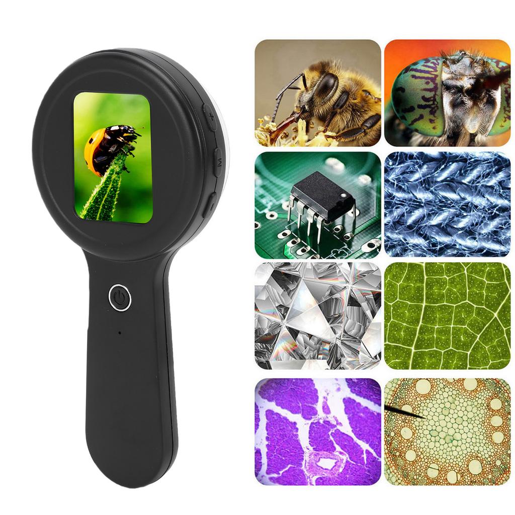 Microscopio Digitale Portatile Schermo da 2,0 Pollici Lente d'Ingrandimento Digitale Portatile Ingrandimento 200X 16 Luci LED Anti-vibrazione