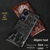 Crocodile Pattern Genuine Leather Phone Case for Oppo A1 Pro, A57 5G, A2 Pro, A97 - Anti-Fall Protection Sticker