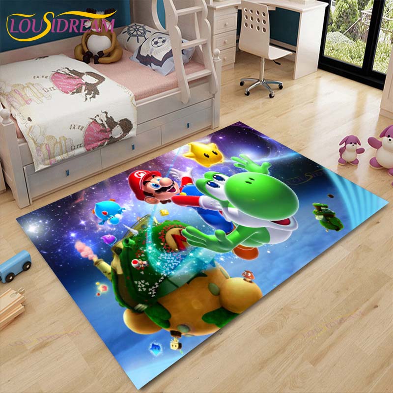 Mario Bros Anime Teppich Wohnzimmer Schlafzimmer Nachttisch Matte Japanisches Arbeitszimmer Computer Stuhl Home Fashion Bodenmatte Bereich Teppich