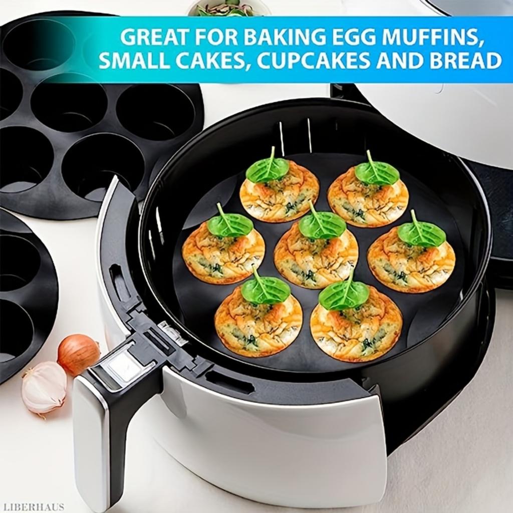1pc Muffin Pan Cupcake Tray, 7-hole Cake Mold, Air Fryer Silicone Muffin Pans For Baking, Cupcake Mold For Air Fryer Accessories
