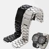 24*16mm Lug Uçlu Paslanmaz Çelik Erkek TIMEX T2N720 T2N721 TW2R55500 Saat Kordonu Gümüş Siyah Metal Bilezik KORDON