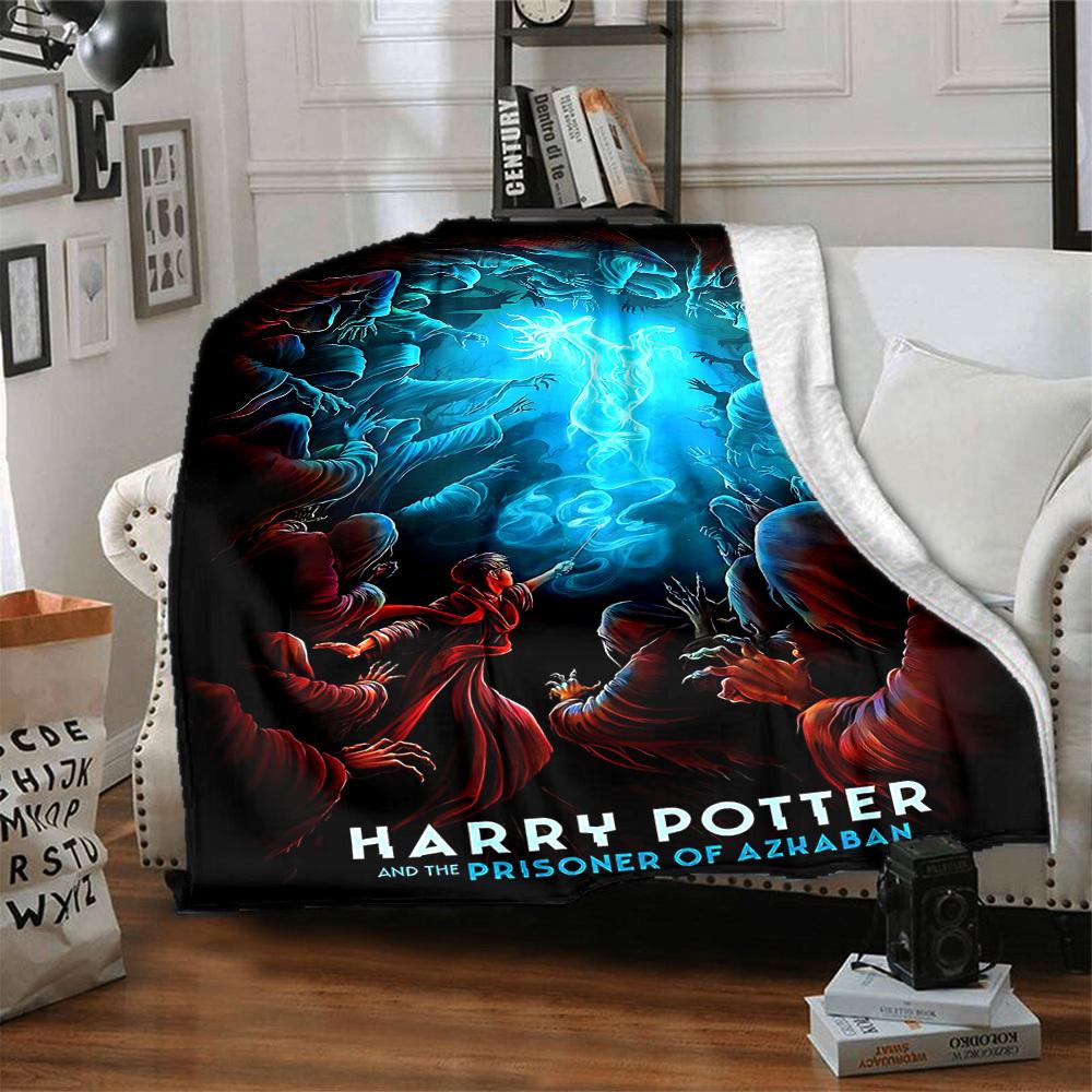 1pc Harry Potter Flannel Throw Blanket - HD Printed Lightweight Soft Warm All-Season Blanket for Sofa, Bed, Travel, Camping 109