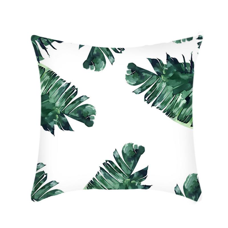 Plush Car Pillow Ins Simple Green Plant Sofa Living Room Pillow Case Home Cushion