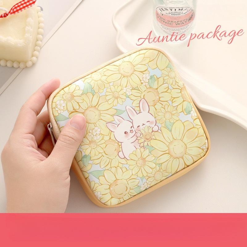 Große Kapazität Damenbinden-Tasche Tragbarer Mini-Datenkabel-Organizer Mehrzweck Damen Mädchen Kosmetik-Make-up-Tasche Geldbörse