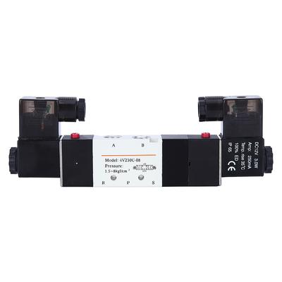 DC 12V BSP 14 Normally Closed 3 Position 5 Way Pneumatic Solenoid Valve 0.150.8MPa 4V23008C