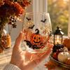 Einzigartiges Totenkopf- Weinglas Halloween Geist Whiskeyglas, Schwarze Katze Spinnennetz Tumbler für Gothic-Wohnkultur Cocktail, 350ml Gruseliges Trinkgeschirr Bar,