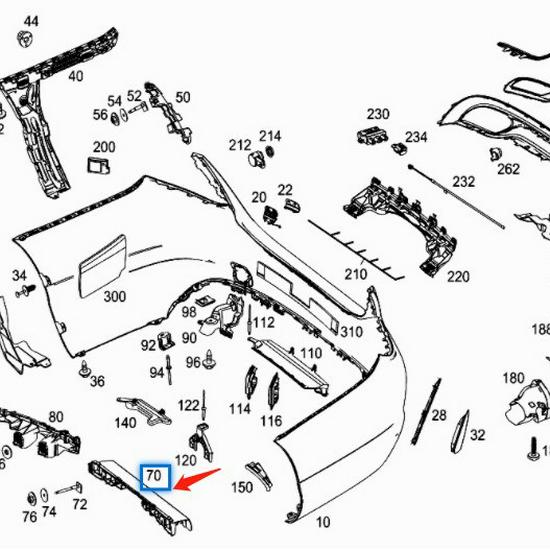 Rear Bumper Inner Bracket for Mercedes-Benz W205 C200