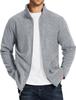 TACVASEN Full-Zip Stretch Jacket, Warm and Lightweight, Stand-Up Collar, Casual, for Running, Hiking, and Fall/Winter, Light Gray, Size 2XL
