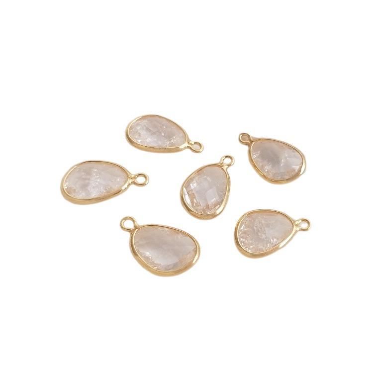 14K Gold-Filled Blown Crystal Zirconia Teardrop Pendant Charm