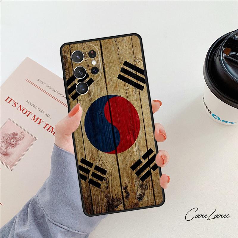 South Korea Flag Phone Case For Samsung Galaxy S24 S25 S23 S22 Ultra Note 10 20 Plus S20 S21 FE Cover