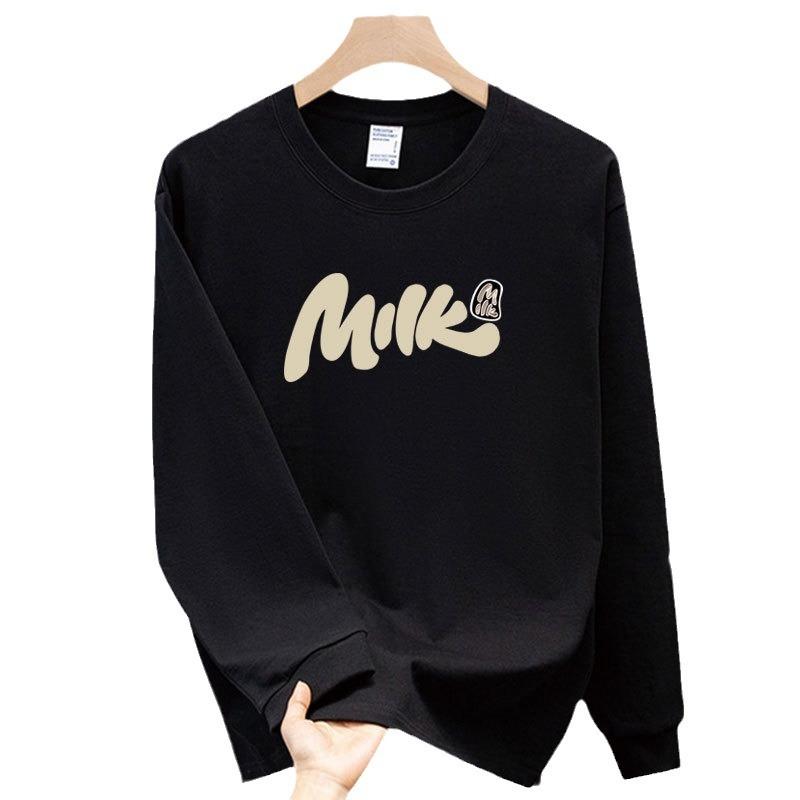 Reines Baumwoll-Schwerlast-Langarm-T-Shirt, Herbst-Trendmarke für junge Männer und Frauen, Locker, Lässig, Aufmüpfig, Gutaussehend, Business-Kleidung