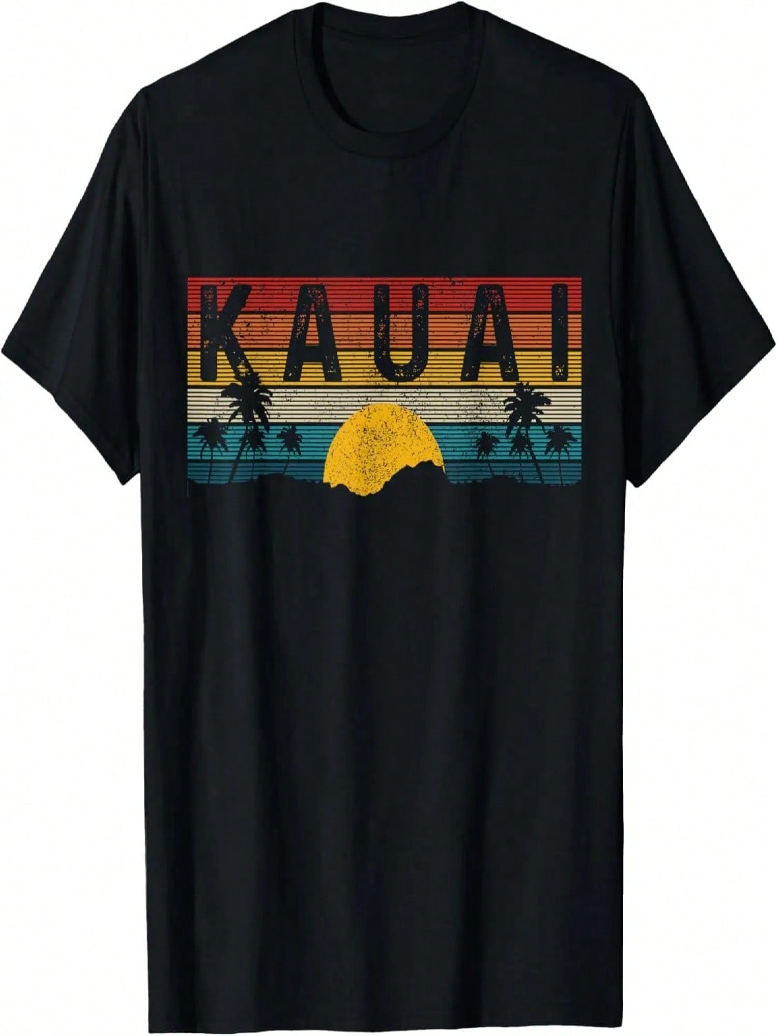 Kauai Hawaii Vintage Sunset Surfer Beach Souvenir T-Shirt S разноцветный