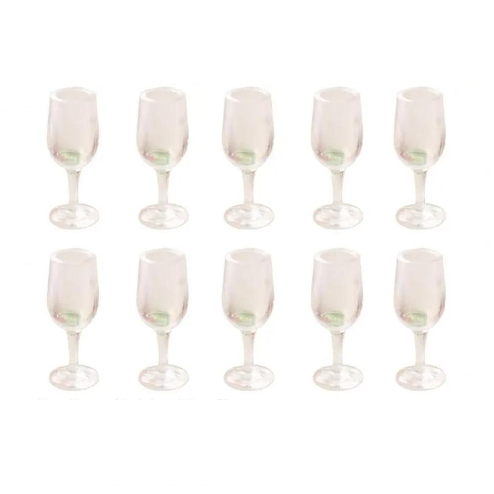 10Pcs/Set Red Wine Glass Dollhouse Wine Glass Dollhouse Miniature Glass Cup  Scene Ornament