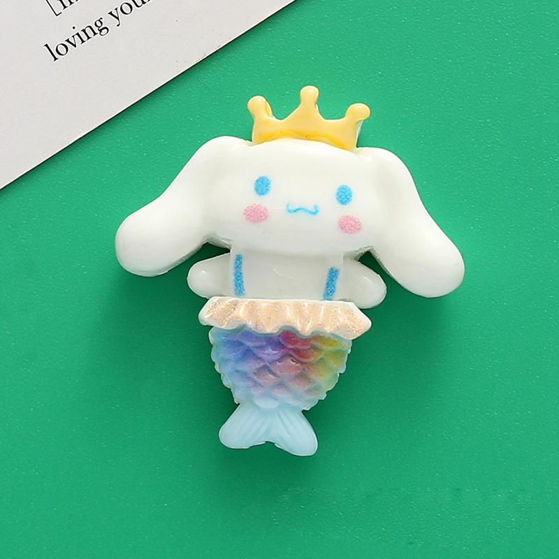 10 Pcs New Mini Kawaii Cartoon Mermaid Animal Kitten Series Resin Scrapbook Diy Jewelry Children Gift Hairpin Accessories A26
