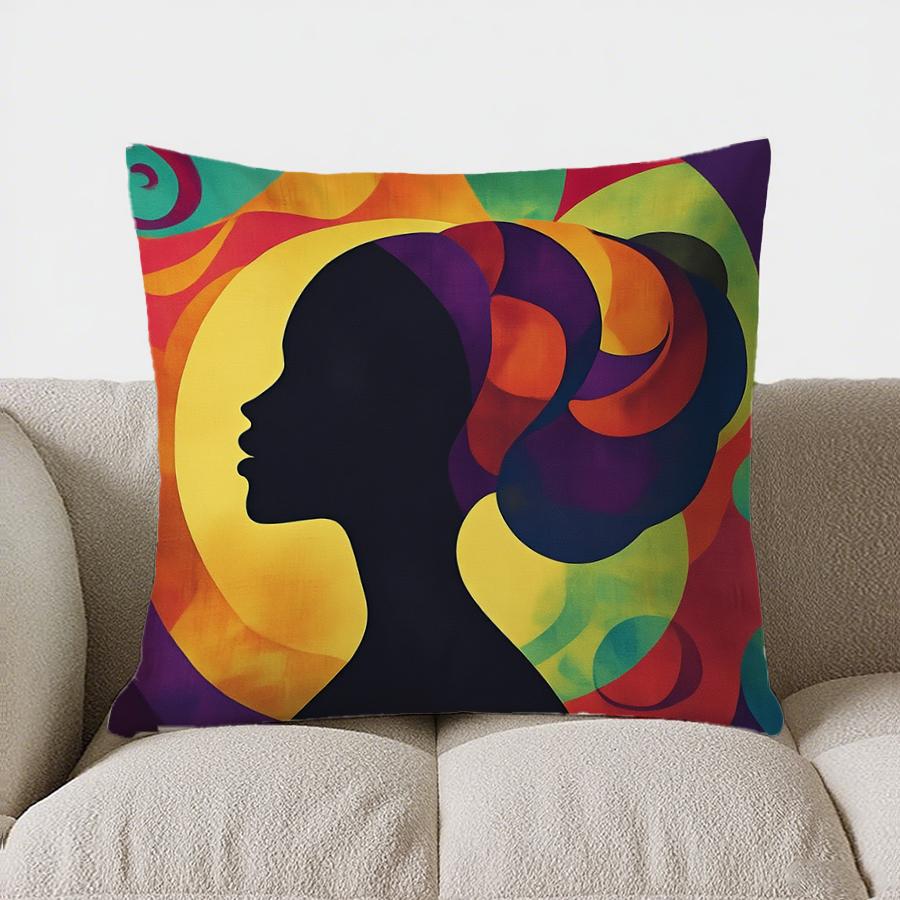 Home Decor Colorful Silhouette Art Pillow For Home Decor Pattern Cushion Cover Suitable For Sofa Bedroom Car Pillow Cover