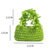 Yogodlns Fashion Solid Color Women's Knitted Small Handbag Woven Luxury Design Tassel Shoulder Bag Wrist Bag