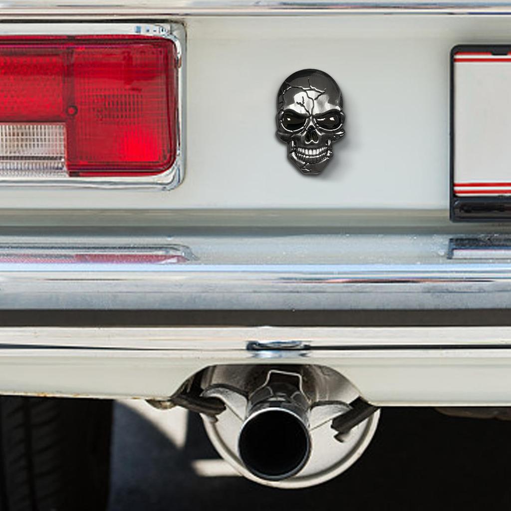 3D Skull Decal, Skeleton Emblem Car Body Sticker, Demon Night Skull Car Sticker Sticker