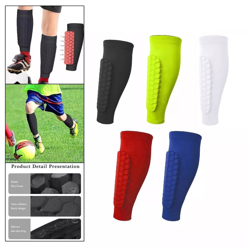 Shin Soccer Guard Calf Compression Sleeve Honeycomb Pads Breathable Tool Guard