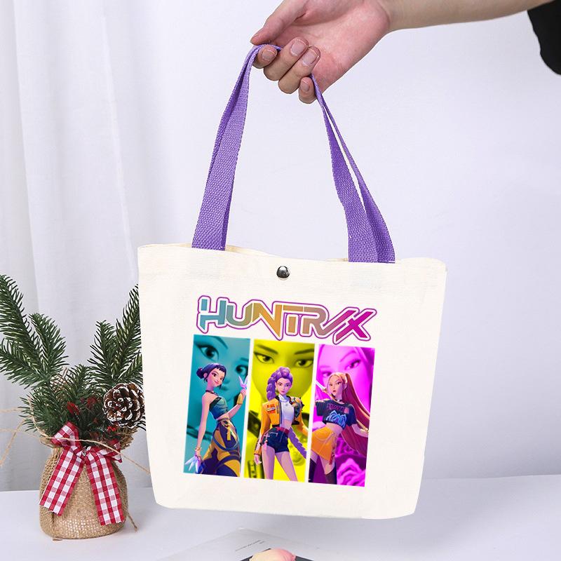 K-Pop Anime Cartoon Printed Student Large Capacity Portable Shoulder Bag Fashion Casual Canvas Bag