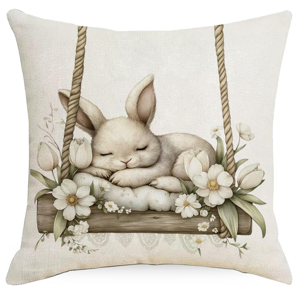 Retro Farmhouse Pillowcase Floral Animal Home Sofa Cushion Pillowcase