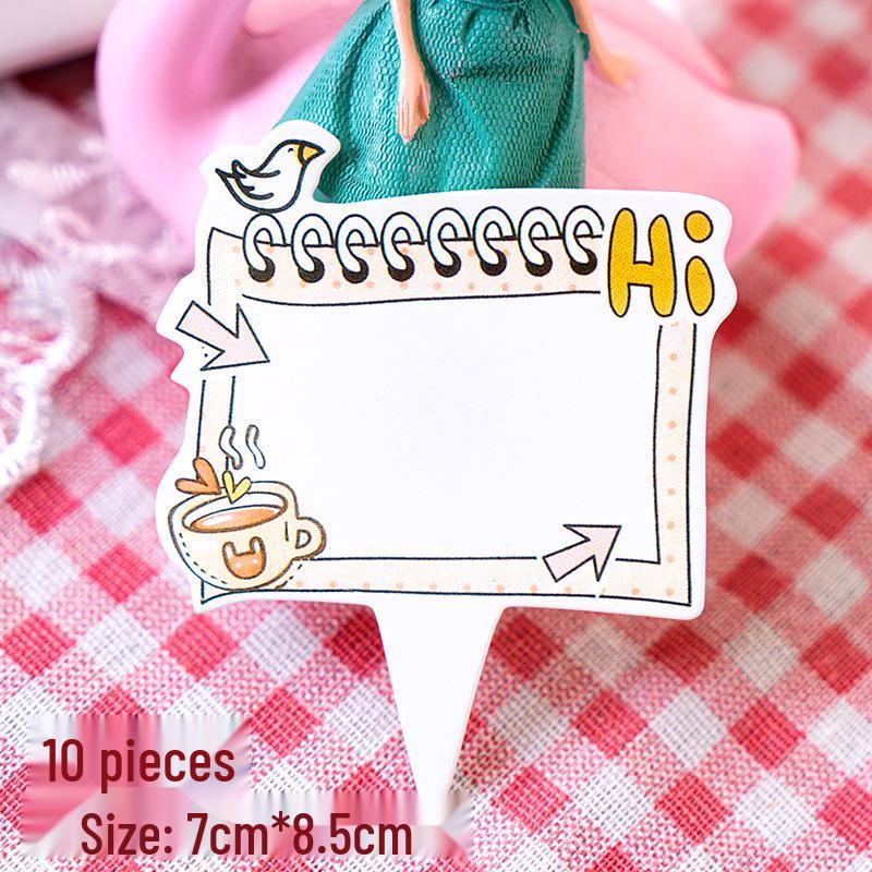 Writable Birthday Cake Decoration Bow with Blessings Card