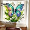 Nature Window Decoration Waterproof Wall Design Adhesion Sticker Flower Butterfly No Glue Electrostatic Cling Decal for Living Room Bedroom