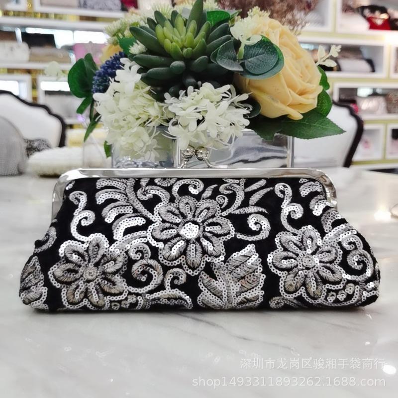 New celebrity evening dress cheongsam with velvet handbag banquet bag clutch bag dinner bag clutch bag