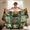 1pc Easter Cartoon Rabbit Printed Flannel Blanket With Various Sizes, Soft And Comfortable Nap Cover, Machine Washable