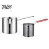 Small Deep Fryer with Basket Pot Removable Frying Basket, Durable Stainless Steel Compact Oil Filter Batch Pot, No Spill Saving for French Fries