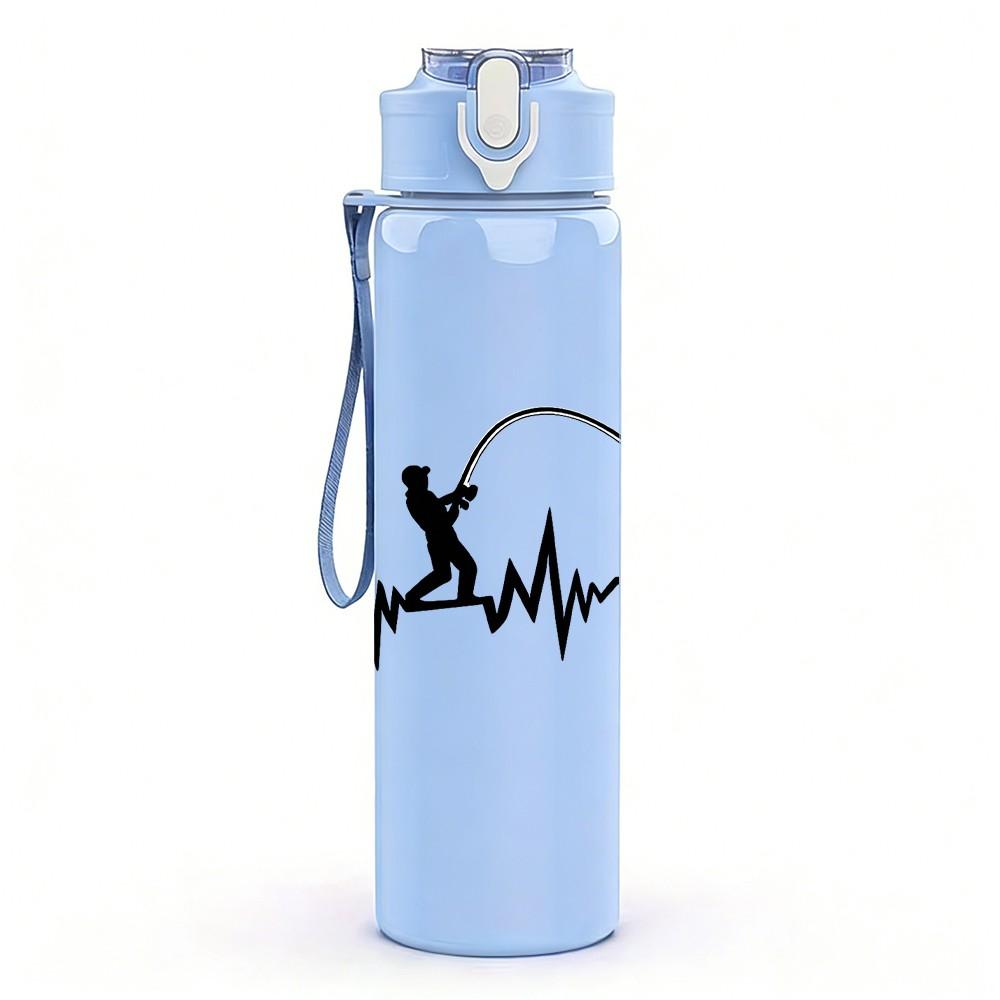 1PC Archery Bow Arrow Sport Silhouette Print 750ml Color Plastic Sports Water Bottle Leakproof Flip Straw Lid Suitable for Sports Office Home Use