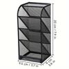 Four-layer Black Mesh Office Desk Storage Box - Multi-functional Pen Holder for School, Home Office and Art Supplies