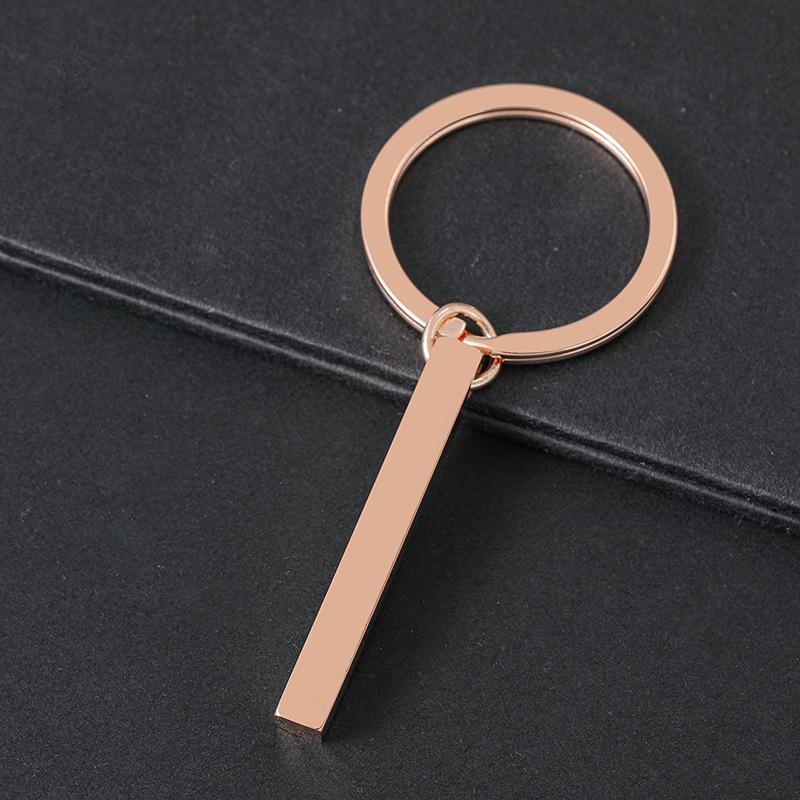 Laser-Printed Stainless Steel Cube Pillar Keychain Gift