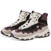 Skechers D'LITES Women Retro Wear Resistant High Top Casual Shoes Black Purple 168026-BKPR